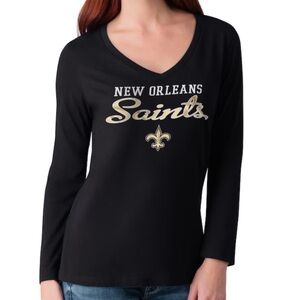 G-III 4Her by Carl Banks Women's New Orleans Saints Post Season V-Neck T-Shirt